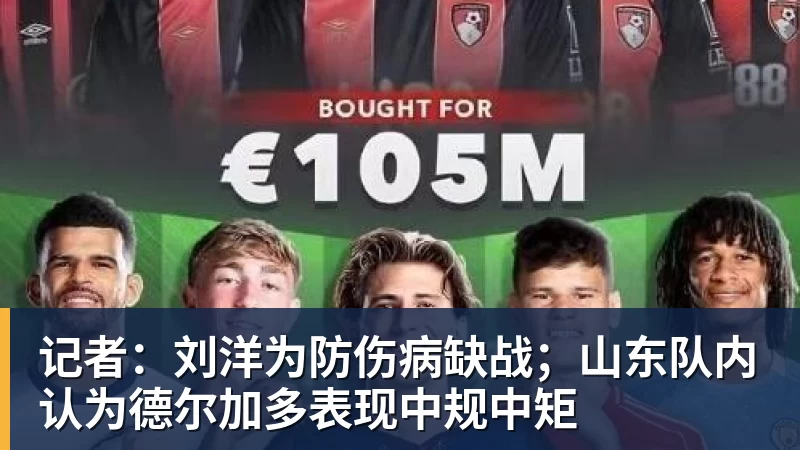 记者：刘洋为防伤病缺战；山东队内认为德尔加多表现中规中矩